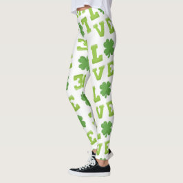 Kärlek St patrick's day Klöver Leggings