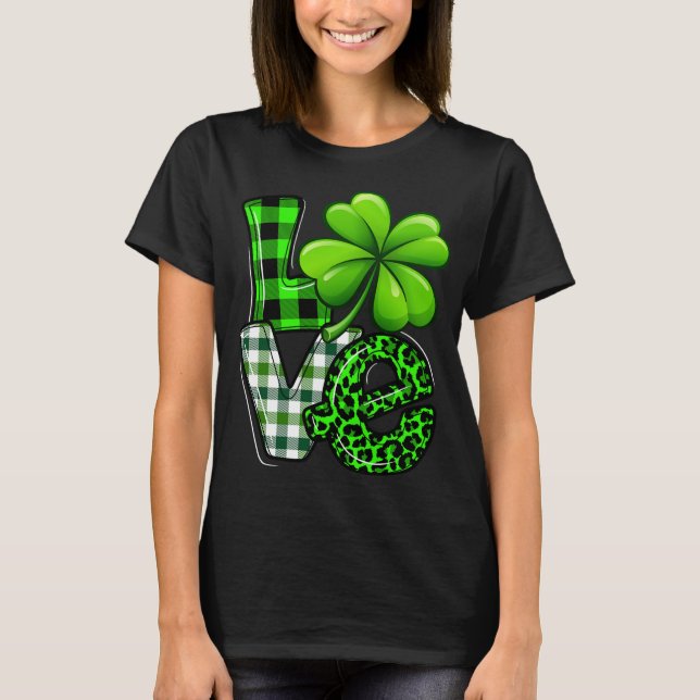 Kärlek St patricks day Matching Family Shamrock Gr T Shirt (Framsida)