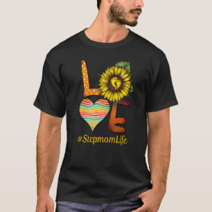 Kärlek Step Mamma Life Grandma Sun Flower Mors dag T Shirt
