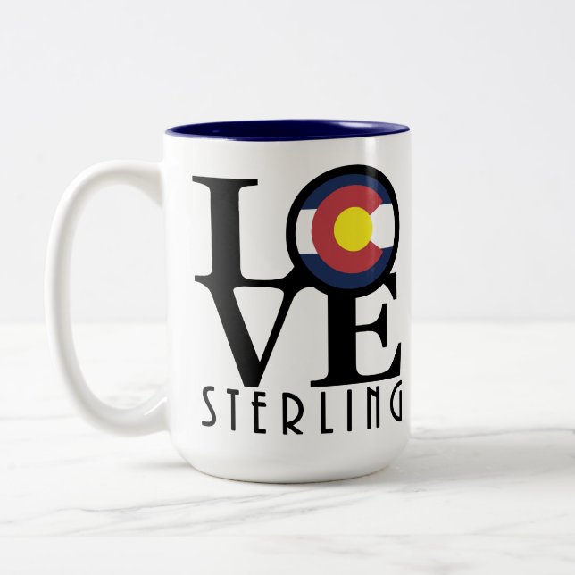 KÄRLEK Sterling Colorado 15oz Två-Tonad Mugg (Vänster)