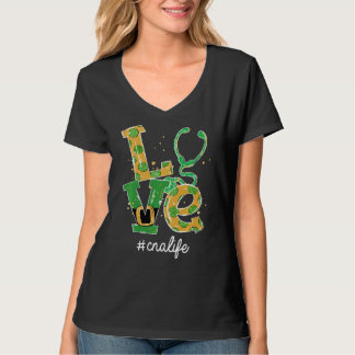 Kärlek Stethoscope Cna Life Funny St patrick's day T Shirt