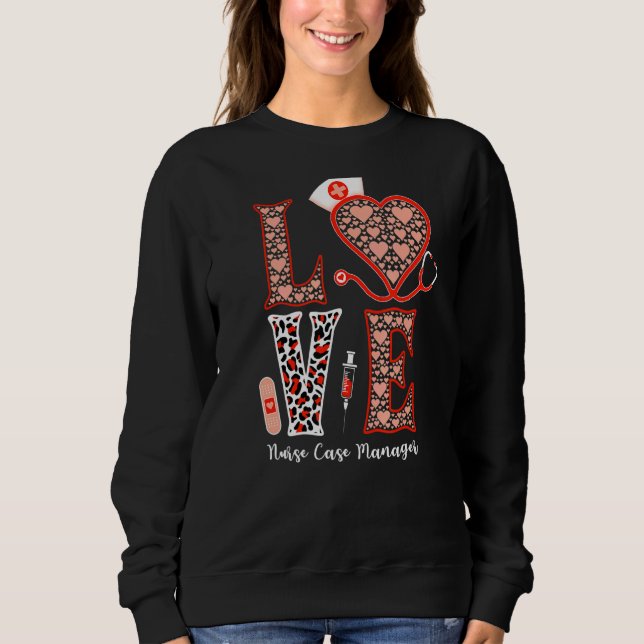 Kärlek Stethoscope Heart Leopard Nurse Fodral Mang T Shirt (Framsida)