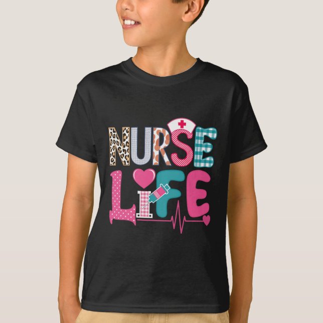Kärlek Stethoscope Nurse Life Alla hjärtans dag T Shirt (Framsida)