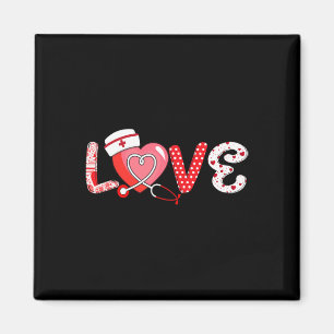 Kärlek Stethoscope Nurse Life Valentine Day Nurse Magnet
