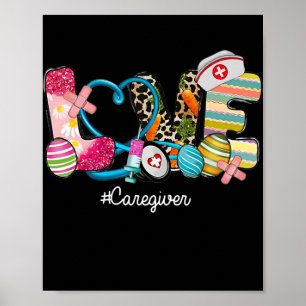 KÄRLEK Stethoscope SCrub Caregiver Nurse Life Poster