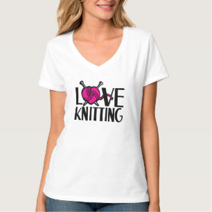 Kärlek stickande svart rosa-slogan t-shirt