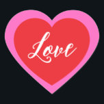 Kärlek Sticker Hjärtformat Klistermärke<br><div class="desc">Detta kärlek hjärtdekaler visas i dubblans hjärtdesign. Färg Shock rosa & Red</div>