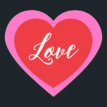 Kärlek Sticker Hjärtformat Klistermärke<br><div class="desc">Detta kärlek hjärtdekaler visas i dubblans hjärtdesign. Färg Shock rosa & Red</div>