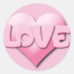 Kärlek Stickers Runt Klistermärke