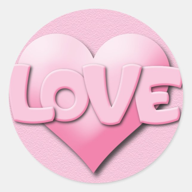 Kärlek Stickers Runt Klistermärke (Framsida)