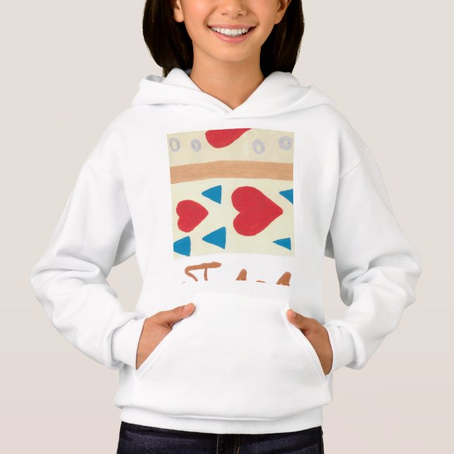 Kärlek Stig Flicka Fleece Tröja Hoodie (Framsida)