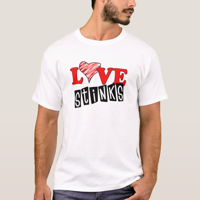 Kärlek Stinkar T-shirts med Valentines-skjortor (Framsida)