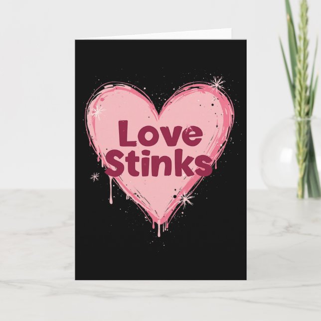 Kärlek Stinker Anti-valentine Hjarta  Kort (Framsida)
