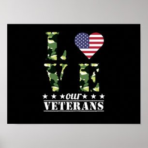 Kärlek - stöd för veterandagen i Lycklig Poster