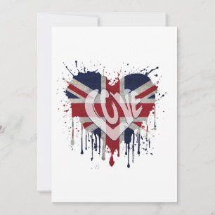 Kärlek Storbritannien Flagga Inbjudningar