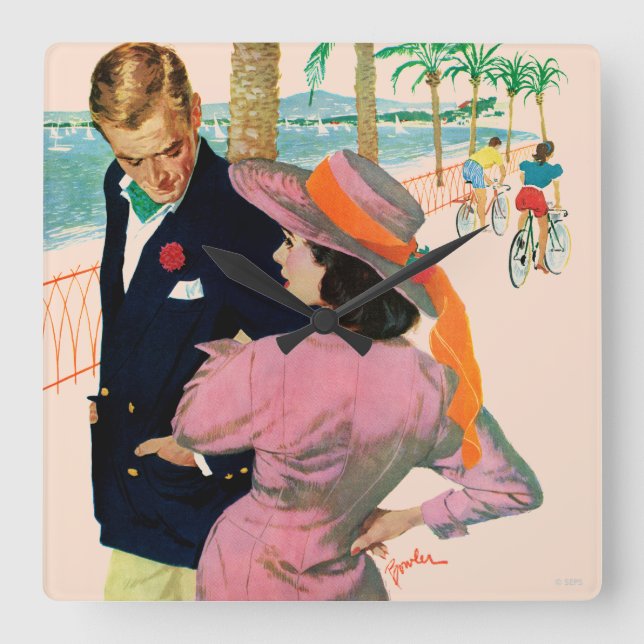 Kärlek strategi fyrkantig klocka (Framsida)