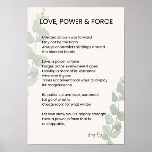 Kärlek, ström, tvångsepoetry för Dikt Poster