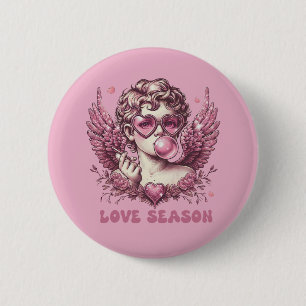 Kärlek-Struck Cupid med Rosa Glass och Bubble Gum Knapp