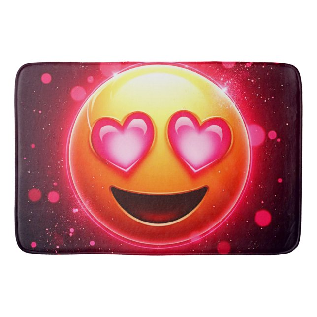 Kärlek Struck Emoji Hearts Glow Badrumsmatta (Framsidan)