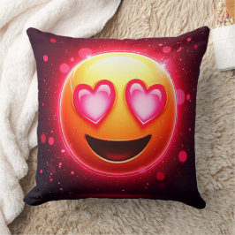 Kärlek Struck Emoji Hearts Glow Kudde