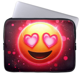 Kärlek Struck Emoji Hearts Glow Laptop Fodral