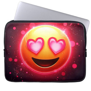 Kärlek Struck Emoji Hearts Glow Laptop Fodral