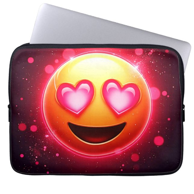 Kärlek Struck Emoji Hearts Glow Laptop Fodral (Framsidan)