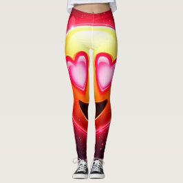 Kärlek Struck Emoji Hearts Glow Leggings
