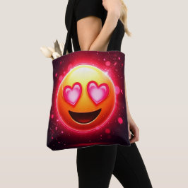 Kärlek Struck Emoji Hearts Glow Tygkasse
