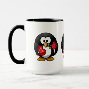 Kärlek Struck Penguin med Valentine-gåvor Mugg