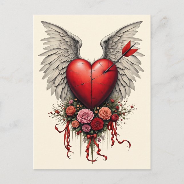 "Kärlek Struck" Valentine Helg Vykort (Framsida)