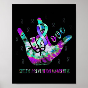 Kärlek Suicide Prevention Awareness Sten Hand Lang Poster