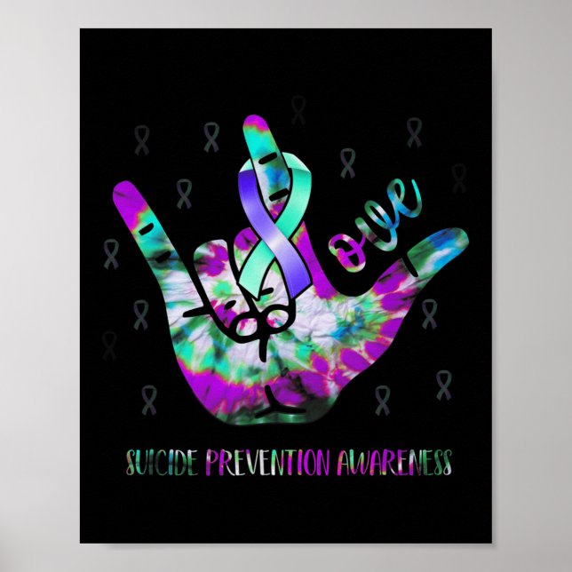 Kärlek Suicide Prevention Awareness Sten Hand Lang Poster (Framsidan)