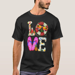 Kärlek Summer Flinflip flops Swimming Flyter Beach T Shirt