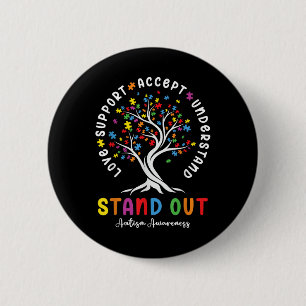 Kärlek Support Accepterar insikten om autism Aware Knapp
