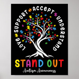 Kärlek Support Accepterar insikten om autism Aware Poster