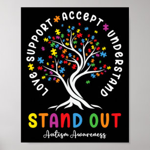 Kärlek Support Accepterar insikten om autism Aware Poster