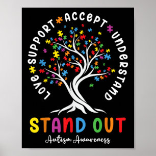 Kärlek Support Accepterar insikten om autism Aware Poster