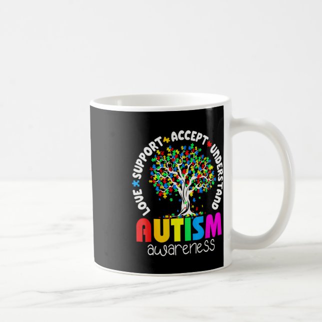 Kärlek Support accepterar insikten om autism Kaffemugg (Höger)