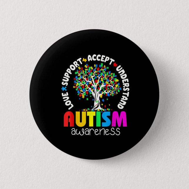 Kärlek Support accepterar insikten om autism Knapp (Framsida)