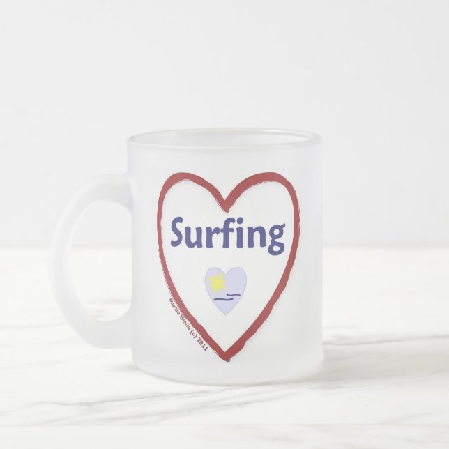 Kärlek Surfing Frostad Glasmugg (Vänster)