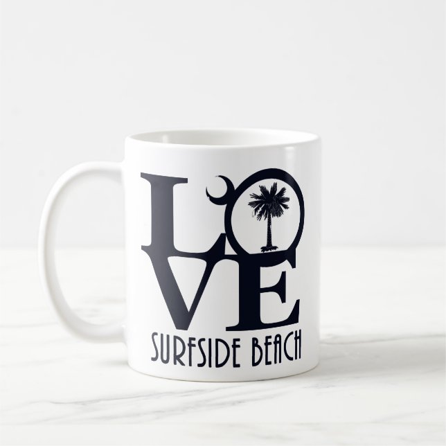 KÄRLEK Surfside Beach SC 11oz Kaffemugg (Vänster)