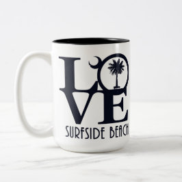 KÄRLEK Surfside Beach SC 15oz Två-Tonad Mugg