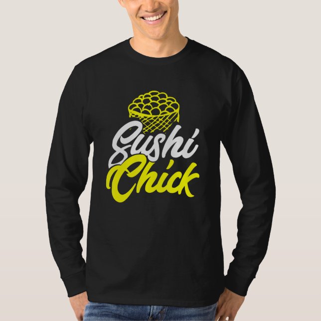 Kärlek Sushi Chick Sarkastic Eat Japansk mat T Shirt (Framsida)