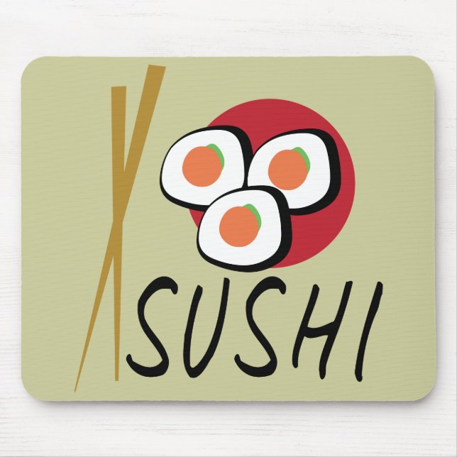 Kärlek Sushi Organic Planet Mousepads Musmatta (Framsidan)