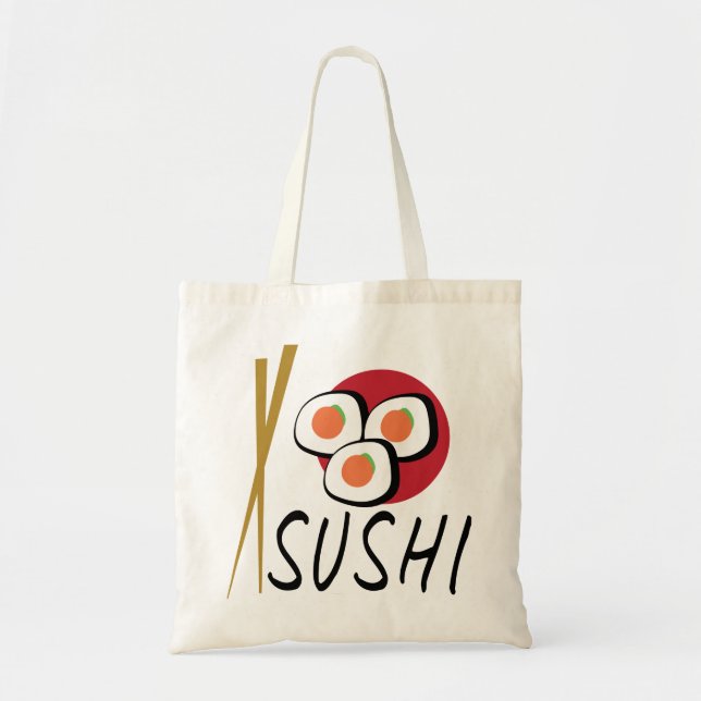 Kärlek Sushi Organic Planet Reusable Canvas Bags Tygkasse (Framsidan)