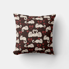 Kärlek Svan hos katter med hjärta och Rand svart Kudde