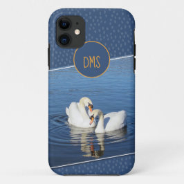 Kärlek Svanar Blue Monogram