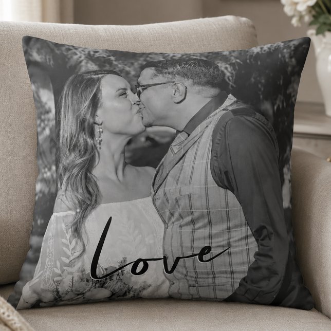 Kärlek Svart och Vitt Foto Kudde (Love Photo Throw Pillow)