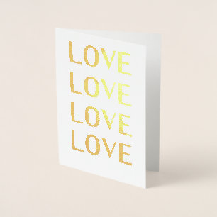 Kärlek svart vit minimalistisk typografi modern folierat kort